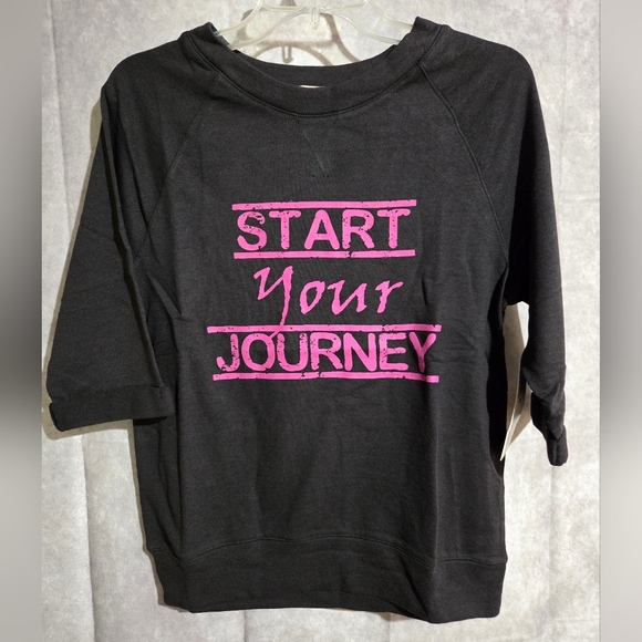 Pink Lotus Sweatshirt Black/Pink Wms Small Start Your Journey NWT - Picture 1 of 9